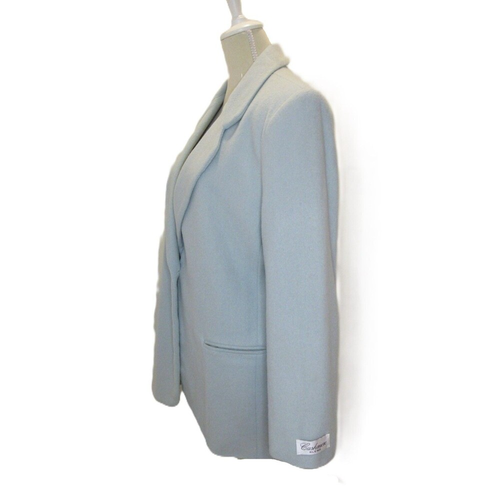 Wool Blend Light Mint Green Pea Coat Womens 16 VTG Samantha Taylor Retro Chic - Picture 4 of 16